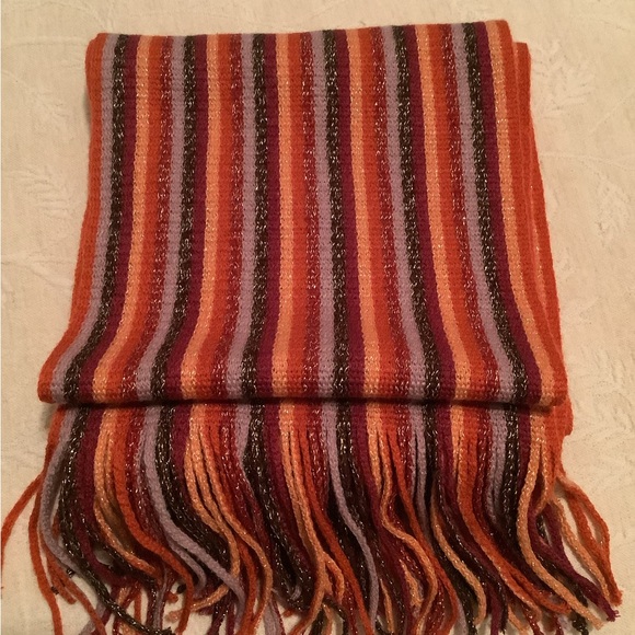 CEJON Italian colorful scarf with fringe NWT - Picture 1 of 4